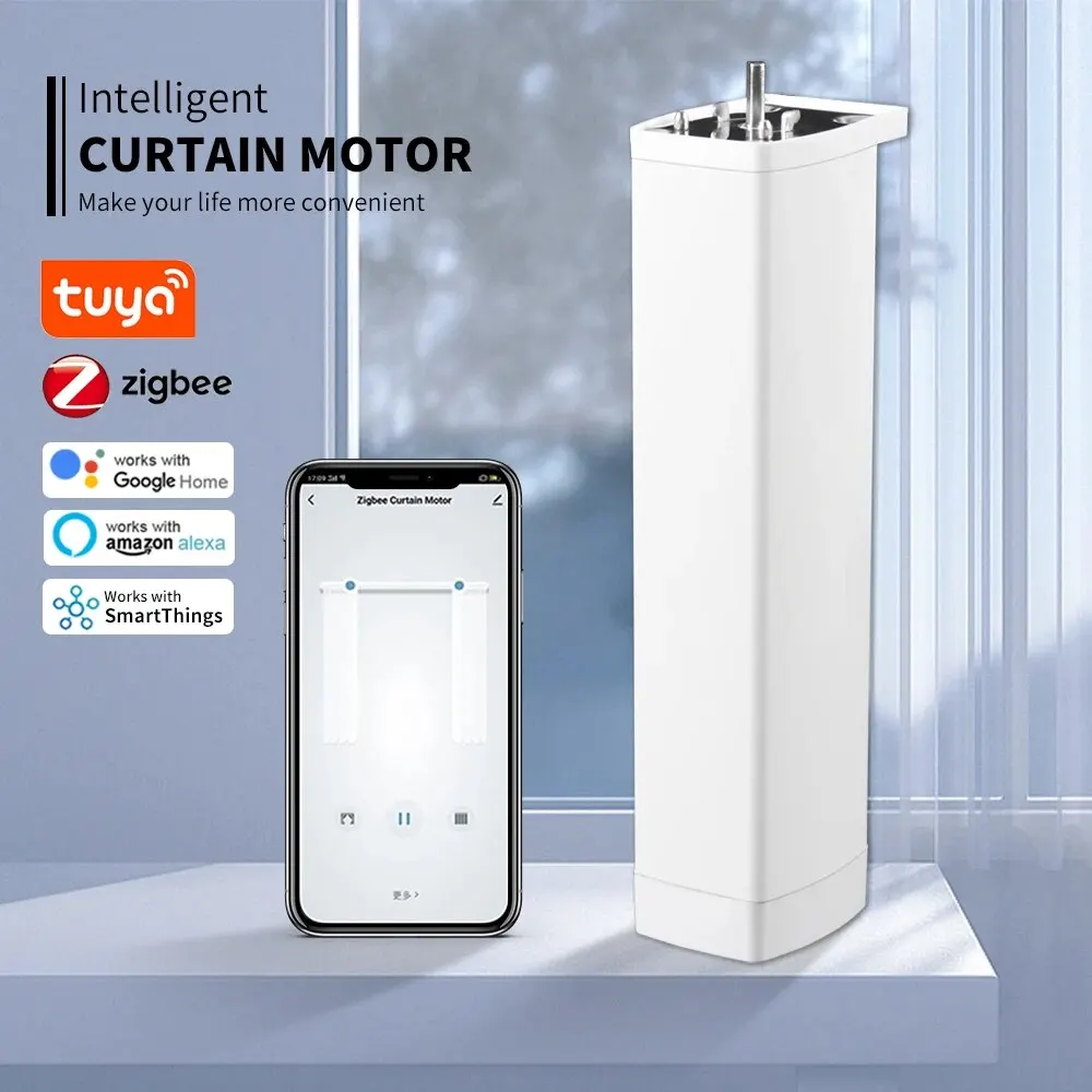 Tuya KR Zigbee Smart Motorized Electric Curtain Motor Intelligent Shutter RF433 Remote for Alexa Google Assistant Smart Things