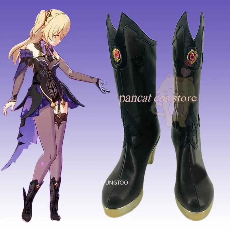 Fischl Genshinimpact Cosplay Shoes Halloween Long Boots Shoes Comic Cosplay Costume Prop Anime Cosplay Shoes Carnival Cos