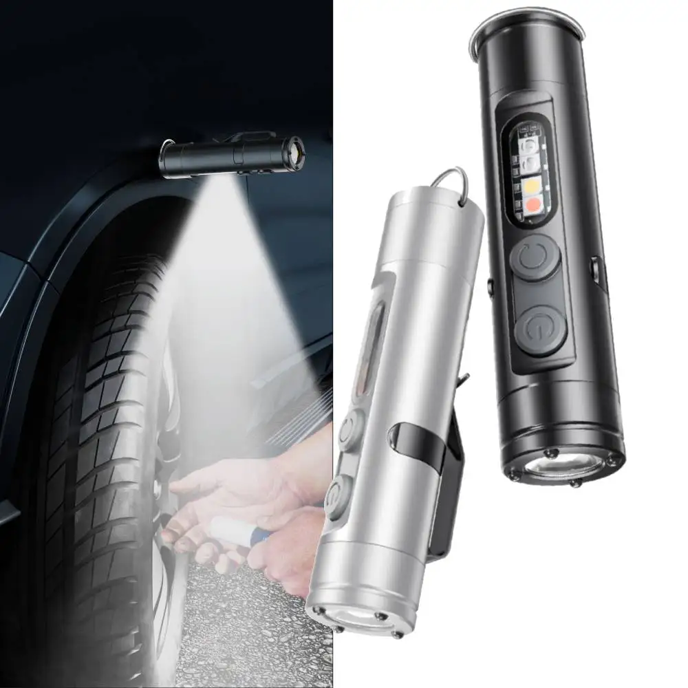 ミニ懐中電灯緊急トーチ充電式磁気 LED 懐中電灯ハットクリップ付き超高輝度キャンプライト屋外ライト