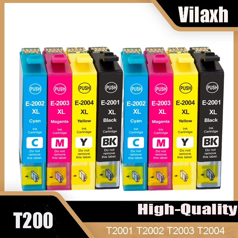 Vliaxh T200XL T2001 - T2004 ink Cartridges T200XL Compatible For Epson XP-100 XP-200 XP-300 XP-310 XP-400 XP-410 WF-2510 WF-2520