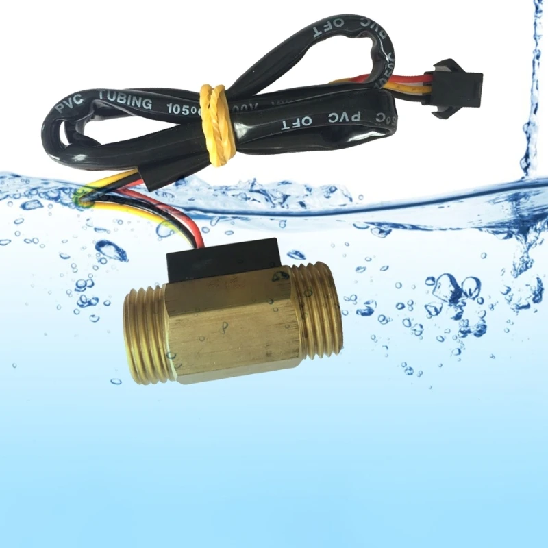 Sensore di flusso d'acqua aggiornato interruttore per uso alimentare misuratore di portata ad effetto Hall contatore del fluido ottone 44mm facile Drop Shipping