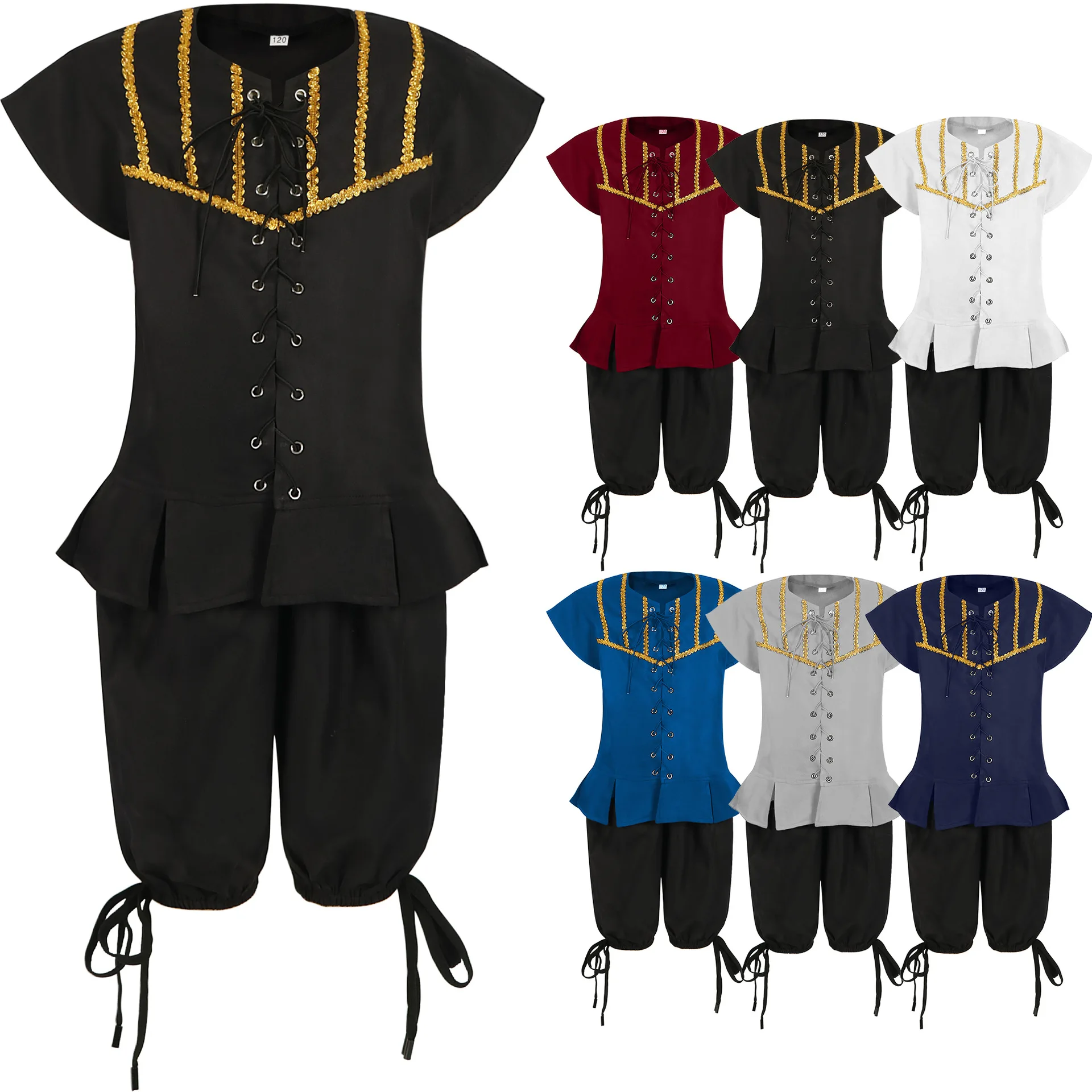 Halloween Kostuums Kids Boys Piratenkostuum Kinderen Captain Shirt Broek Cosplay Set Voor Kerst Nieuwjaar Purim Piratenkleding