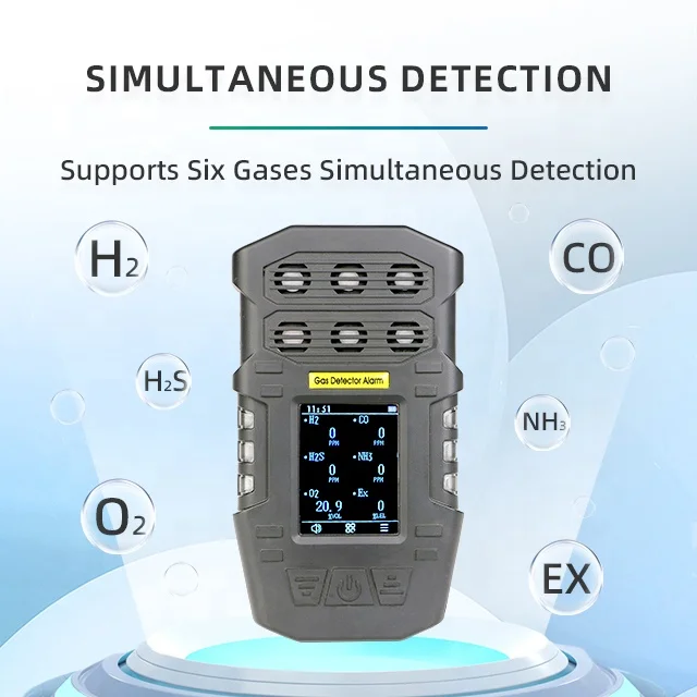 S318 Multi‑gas Detector Liquid Crystal Display Up To 6  Toxic Gas Sensors for Industrial Laboratory Gas Testing
