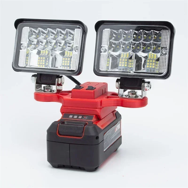 Cordless LED Worklight 5600LM 2head USB Fast Charge for Ozito PXC 18V Lithium Battery Camping Portable Lantern(NO Battery )