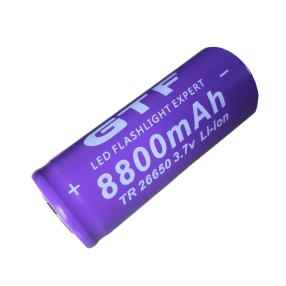 100% nowy, wysokiej jakości akumulator 26650, 8800 mAh, 3,7 V, akumulator litowo-jonowy, odpowiedni do latarek LED 26650