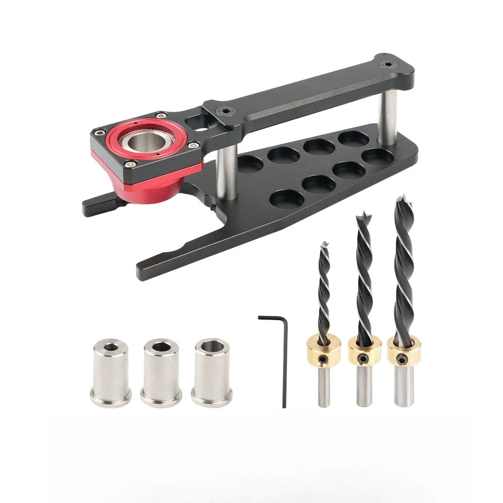 8-Hole Flat Vertical Drill Guide Tool For Wood Drilling Tool MG0-000-0216 For Planar Holes Puncher For Furniture Panel Projects