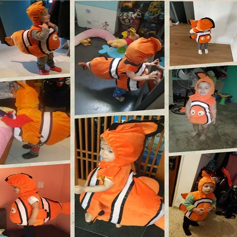 Child Anime Clown Fish Moni Cosplay Costume Cute Kids Costume Halloween /Christmas Carnival Baby Party Funny Show Selling