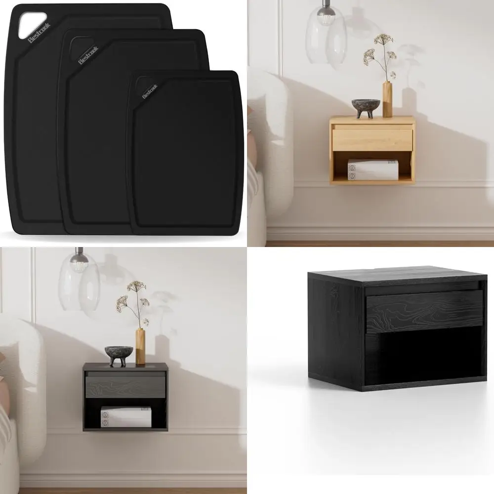 

Wood Fiber Cutting Board Set of 3 with Juice Groove, Composite Chopping Boards, Dishwasher Safe, Non-Toxic, BPA-Free, Large Kitc