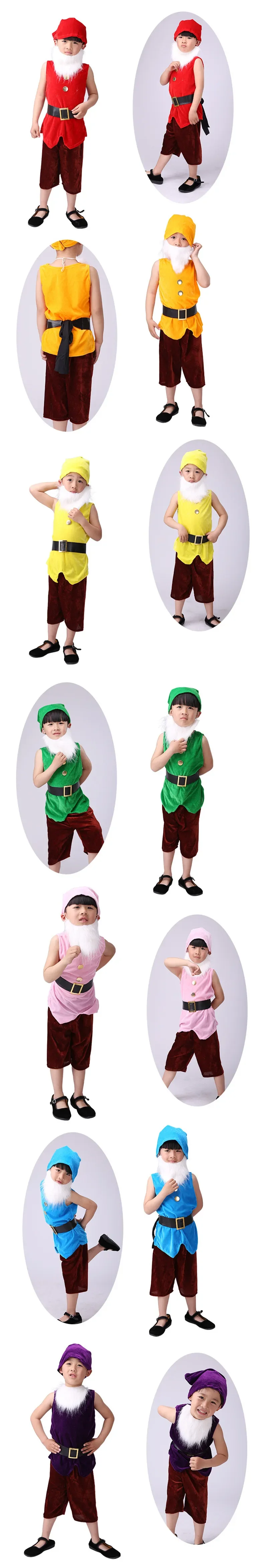 Neues Kinderkostüm der sieben Zwerge für Karneval, Cosplay, Prinzessinnen- und Zwergen-Dramaveranstaltungen – Detail 2