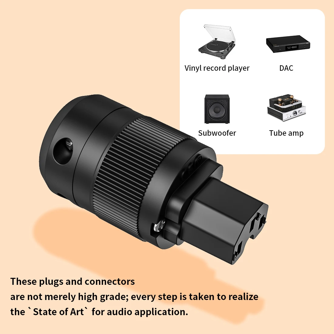 

audio IEC Black Power cord connector DIY Power cable Connector