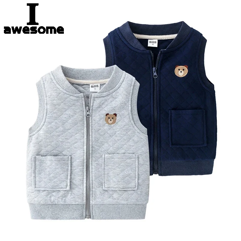 Children's Vest Kids Thicken Waistcoat Outerwear Vest For Boys 2022 Autumn Winter Girls Cotton Sleeveless Jackets