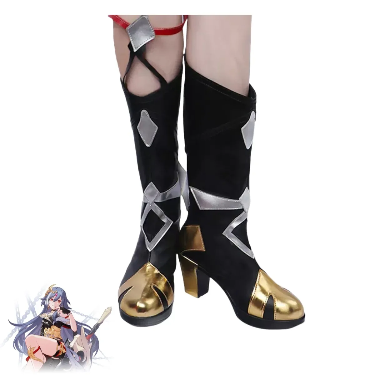 Disfraz de Cosplay de Anime Honkai Impact 3, of feelence Herrscher, uniforme Fu Hua, pantalones cortos, zapatos, peluca, Sexy, traje de fiesta de Carnaval para mujer