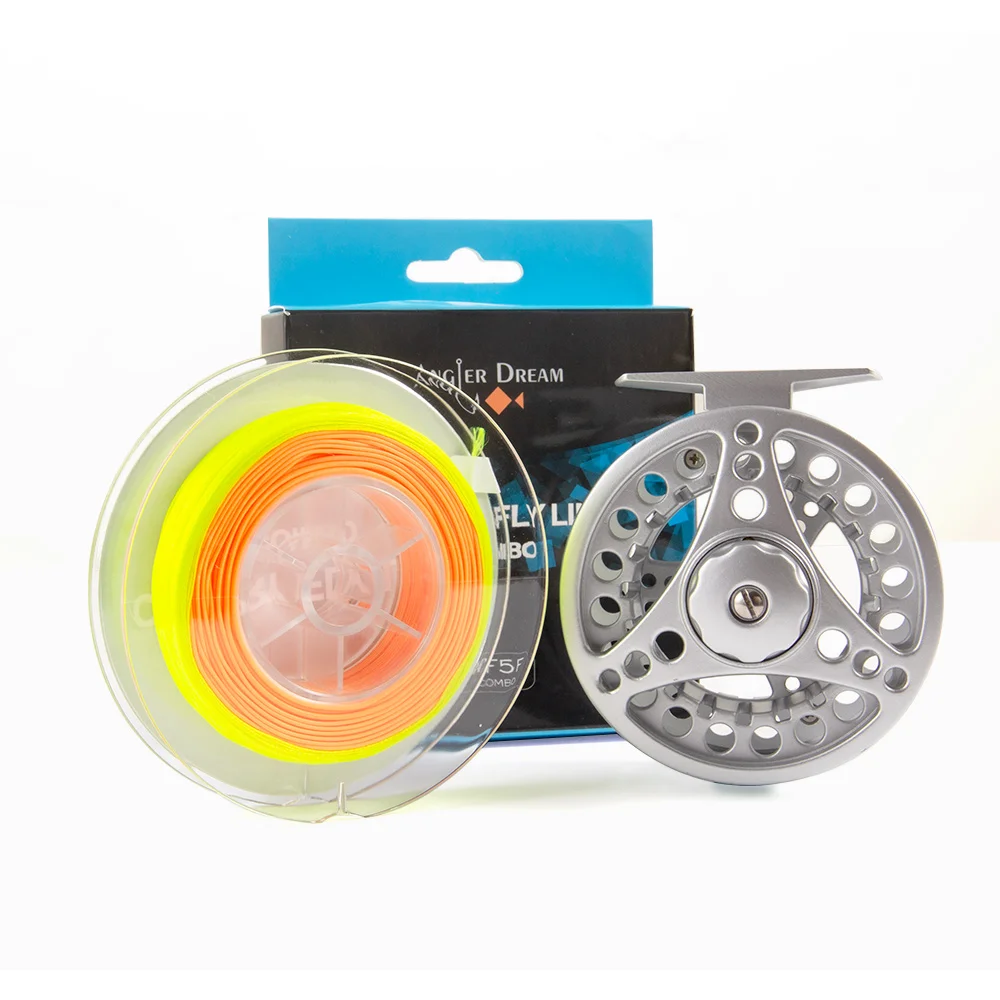 (3/4WT 5/6WT 7/8WT) Fly Reel with Line Combo Aluminum Alloy Large Arbor Fly Fishing Reels Weight Forward Fly Line