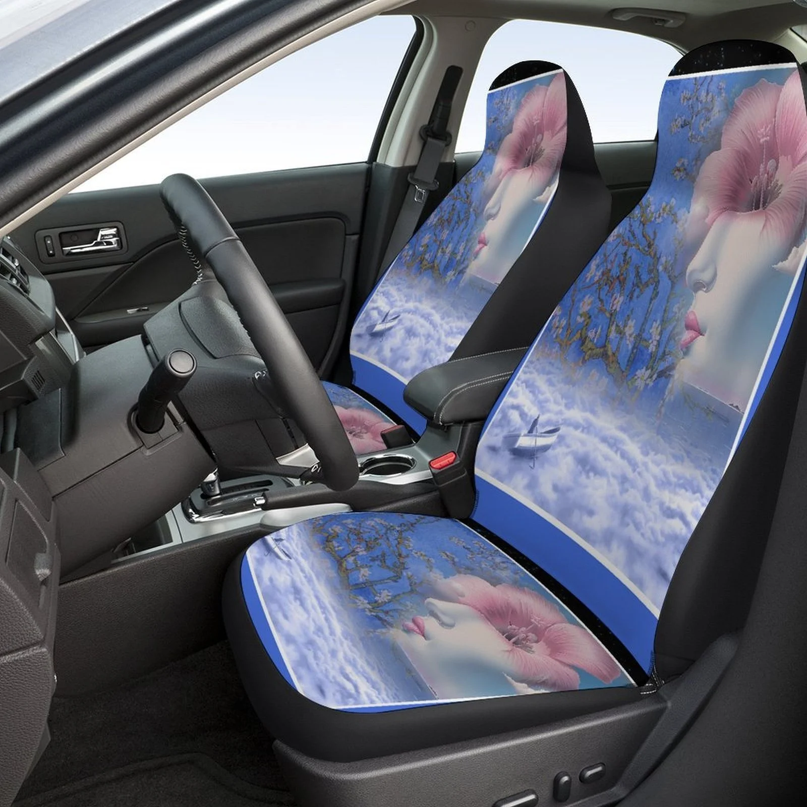 

2pcs Of Breathable And Non-Slip Car Front Covers For Charming Women.