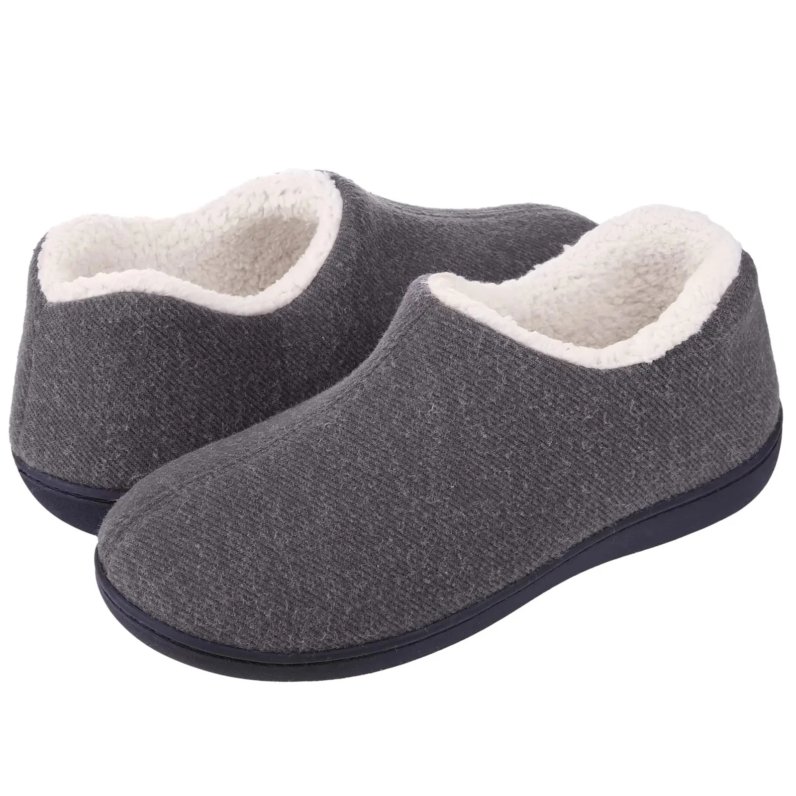 Bebealy-zapatos peludos para mujer, calzado de interior cálido y esponjoso, de algodón, antideslizante, con suela de goma, para exteriores, Invierno