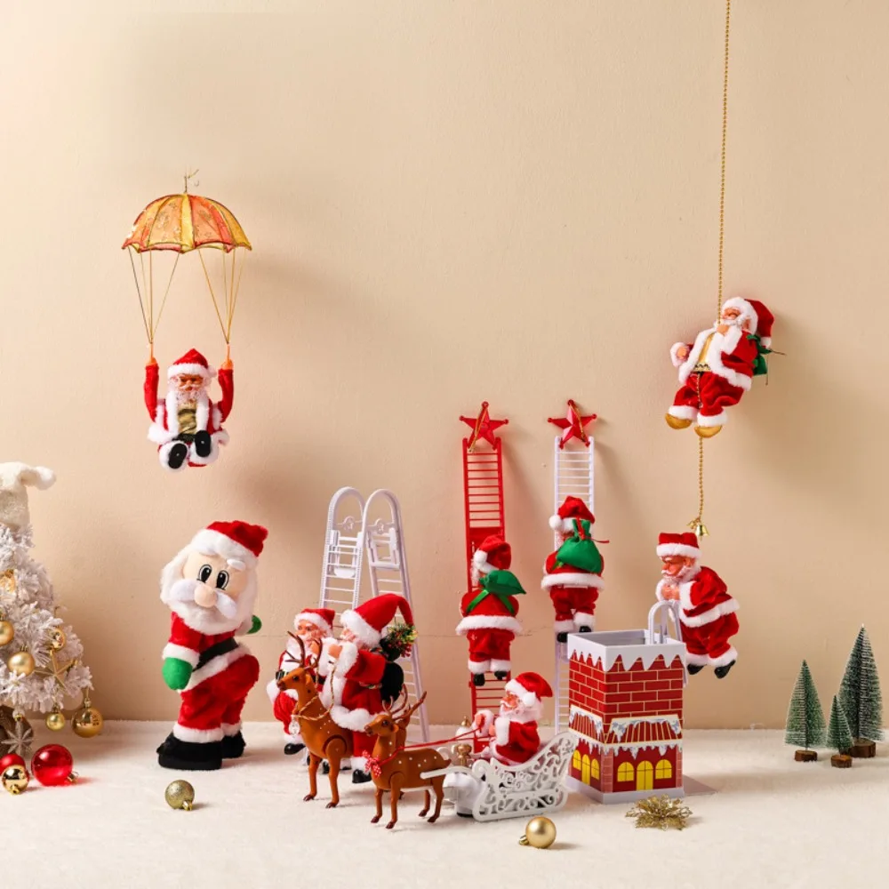 New Home Decoration Christmas Santa Claus Doll Cute Instrument Xmas Tree Ornament Creative Electric Toys New Year's Supplies