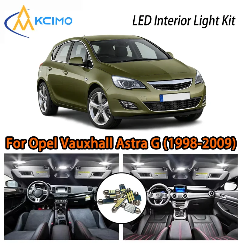 

Светодиодные внутренние фонари для Opel Vauxhall Astra G (1998-2009), долговечные фонари кабины, простота установки, два стильных варианта цвета