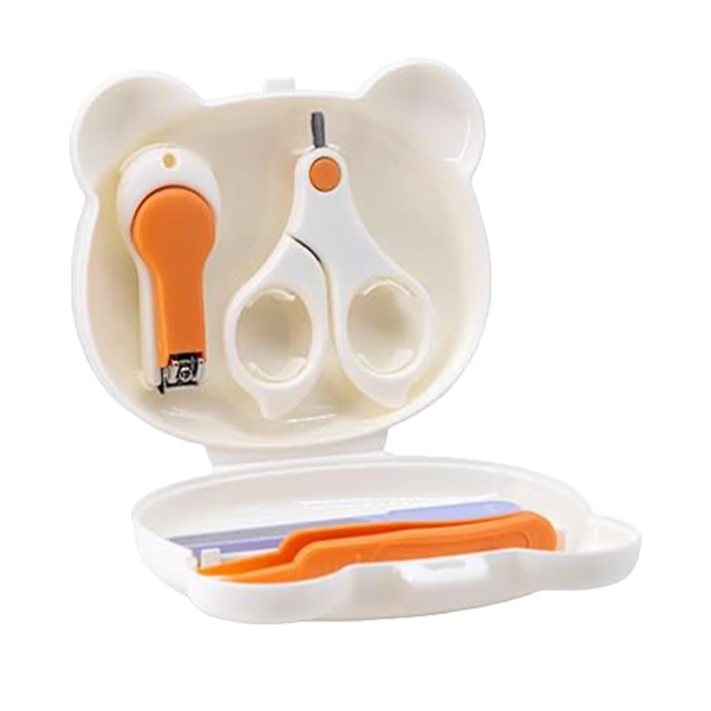 

4pcs Care Clippers File Scissors Safe Design Ergonomic Handle Portable Durable Newborn Grooming Essentials Toddler Trimmer