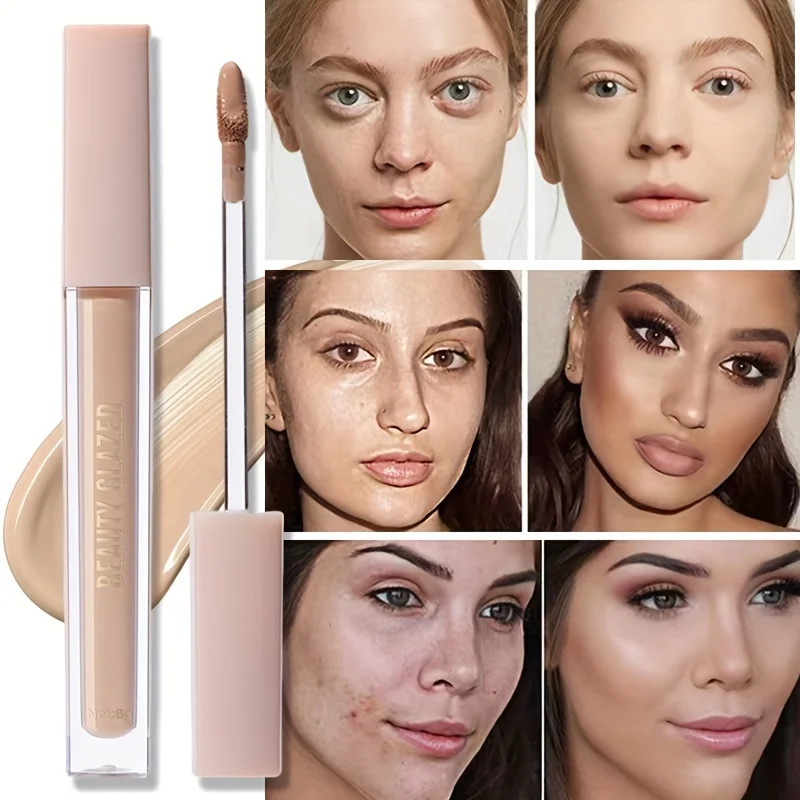 All Skin Tones Liquid Foundation Full Coverage Concealer Long Lasting Waterproof Sweat-Resistant Natural Finish Suitable