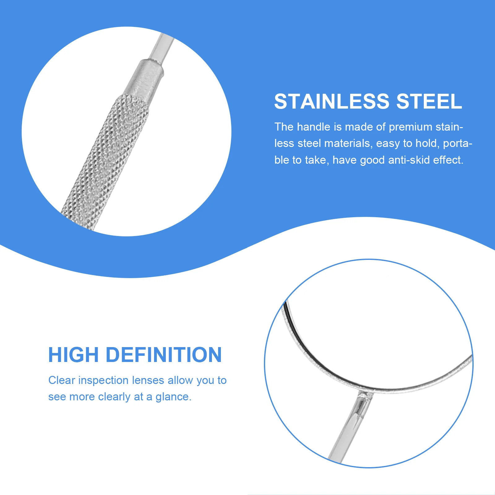 

Eyelash Mirror Stainless Steel Long Handle Portable Lash Extension Mirror for False Eyelashes Clear Glass Face Mouth Inspection