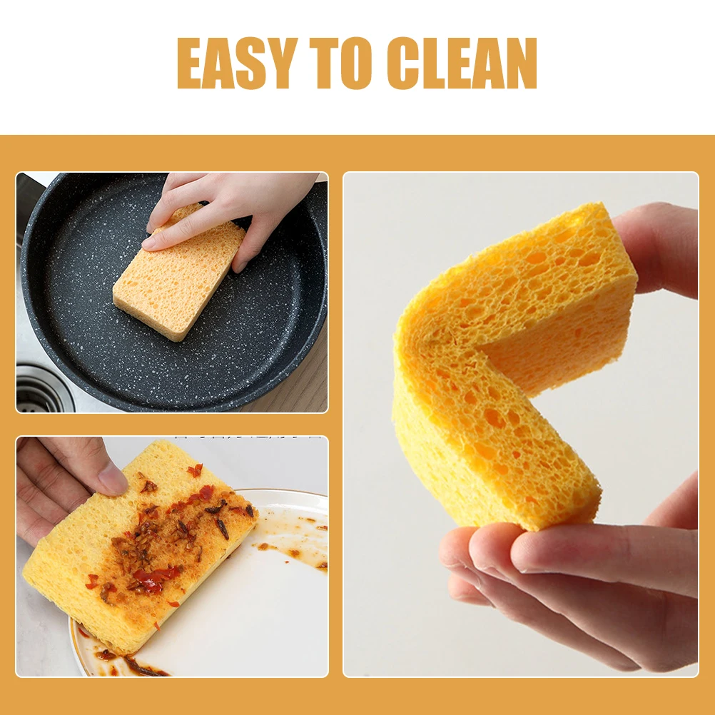 

6Pcs Thickened Kitchen Cleaning Sponge Compact Scrub Sponge Perfect for Dishes Pots Woks Multi-Function Reusable Household