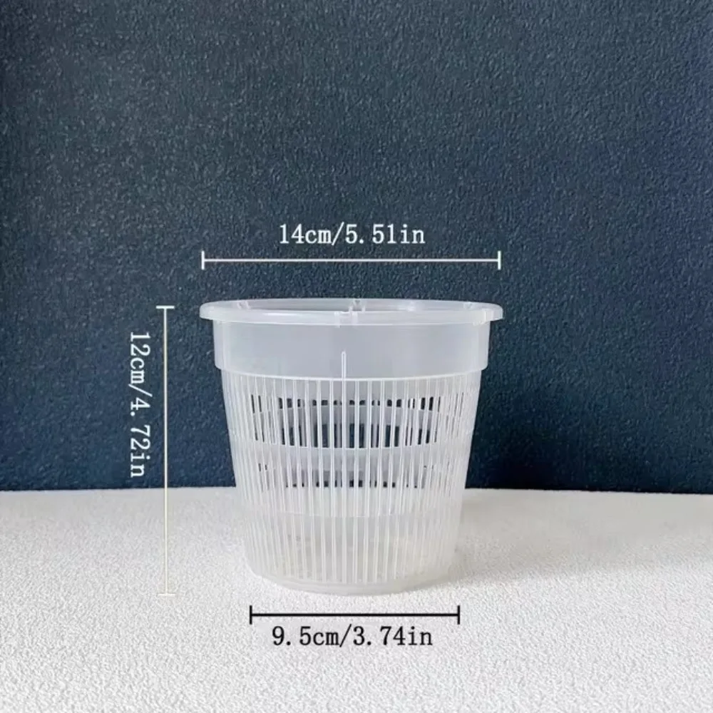 Plastic Succulent Plant Pots Breathable with Tray Orchid Flower Pot Root Control Transparent Plant Growth Container