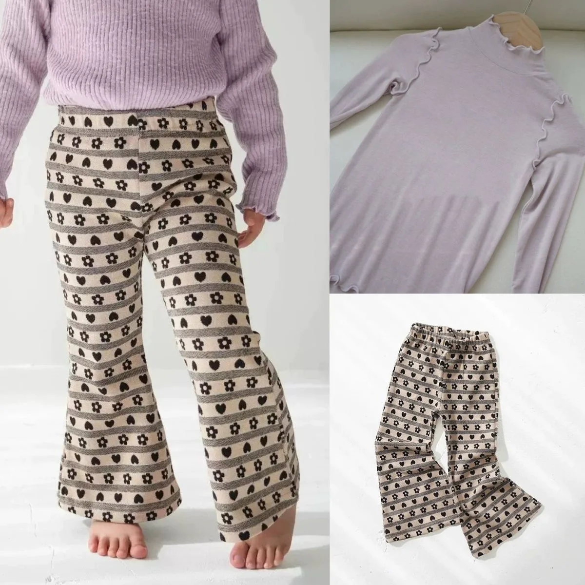 Mädchenhosen Frühling 2026 Neue Kinder-Leggings mit Liebes-Print, vielseitige Freizeithosen für Kinder – Detail 2