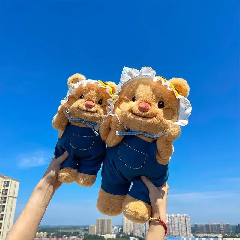 Butter pastoral clothes teddy bear doll plush toy foreign trade bear doll Douyin explosion stuffed animals children's gift