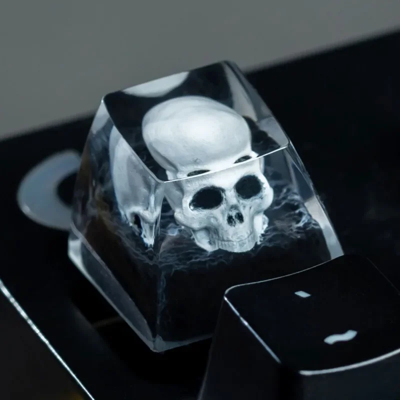 Creative Skull Head Keycap Resin ESC Transparent Handmade Personality Suitable for Cherry Cross Axis Mechanical Keyboard Gift