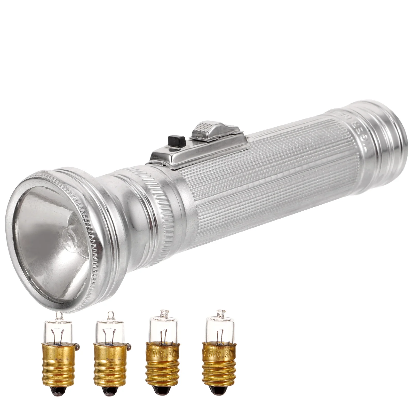 

Old fashioned Metal Flashlight Props 2pcs Mini Iron Handheld 5 Bulbs No Vintage Portable for Outdoor Camping Small