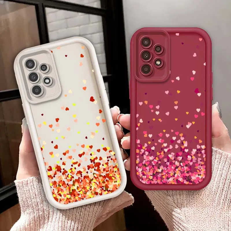 

Color Love Heart Popular Phone Case For Samsung A71 A52 A51 A34 A33 A22 A16 A15 A13 A04 A06 Note 20 Ultra 5G Eye Ladder