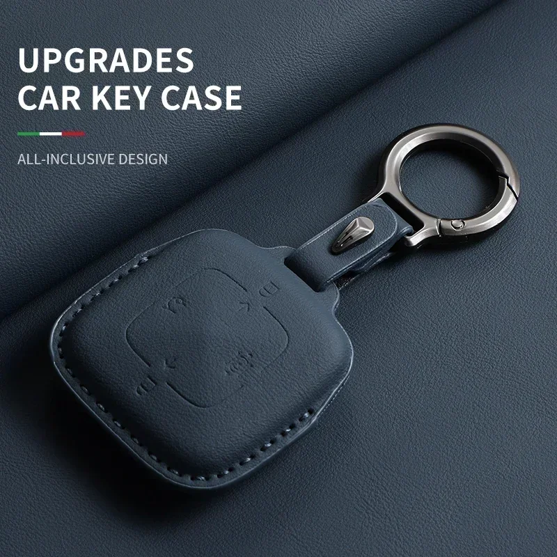 4 Buttons Leather Car Key Case Cover Fob For Zeekr 001 X Car Smart Remote Protection Key Shell Accessory For ZEEKR 001 009 X 7X