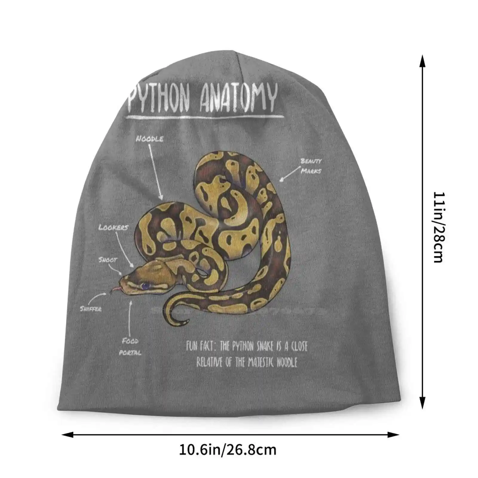 Python Anatomy Knitted Hat Warm Beanie Outdoor Caps Ball Python Scales Burmese Python Python Anatomy Reptile Anatomy Snake