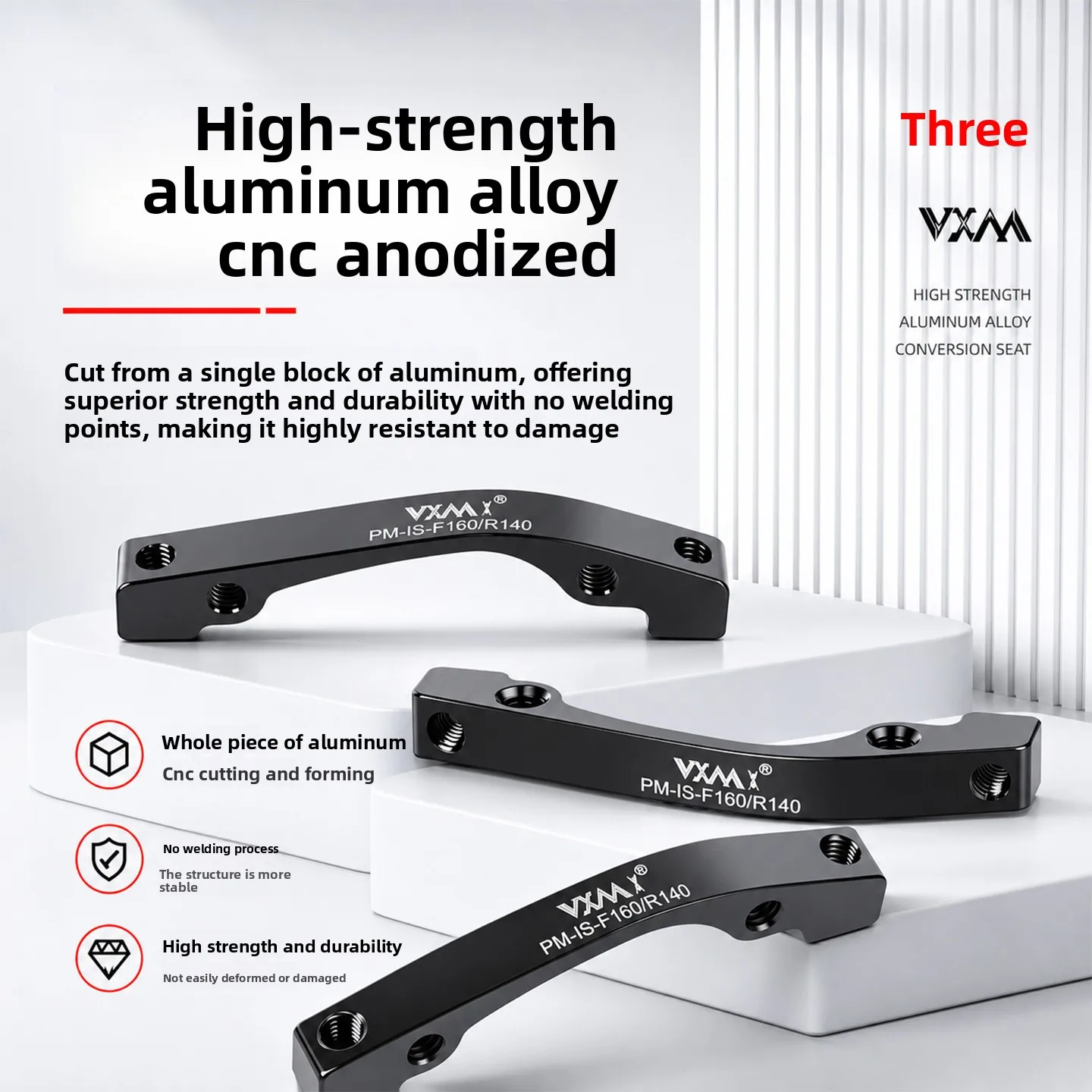 Mountain bike front fork frame B-pillar to A-pillar disc brake adapter bracket, front 160mm and rear 140mm adapter seat