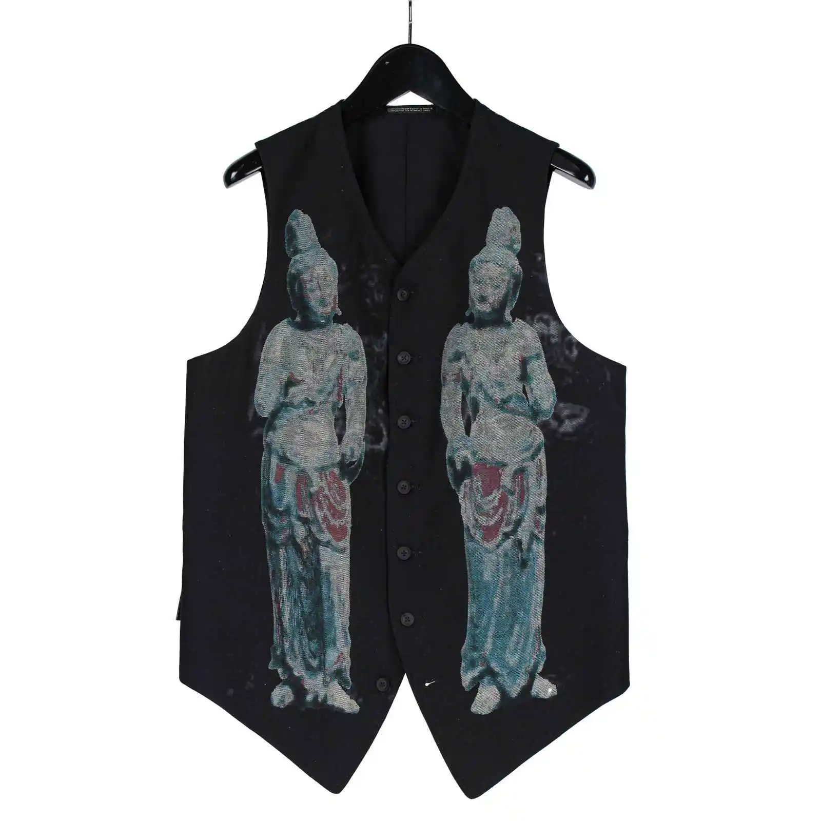 TOP-YAMOTO التصميم الأصلي خطوط قطنية داكنة للرجال فضفاضة كبيرة الحجم مشبك بوذا #1