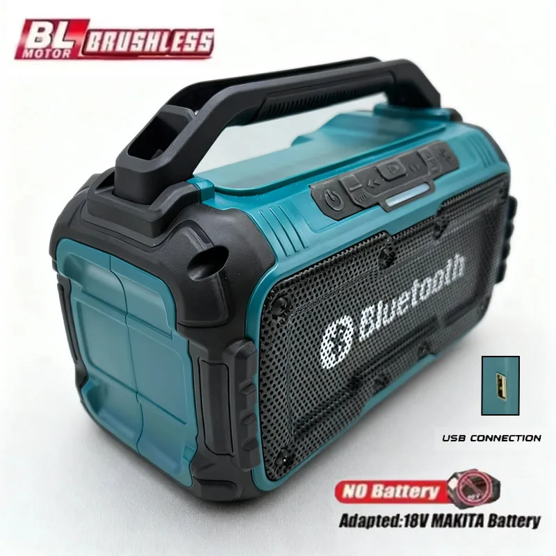 

Портативный Bluetooth-динамик, беспроводной динамик с USB-портом, домашние уличные электроинструменты для батареи Makita 18 В (без батареи)