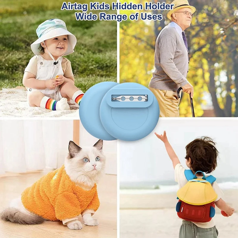 4 Pack Waterproof  Holder For Airtag With Invisible Pin, Anti Lost, For Kids, Elderly, Luggage, Clothing, Backpack