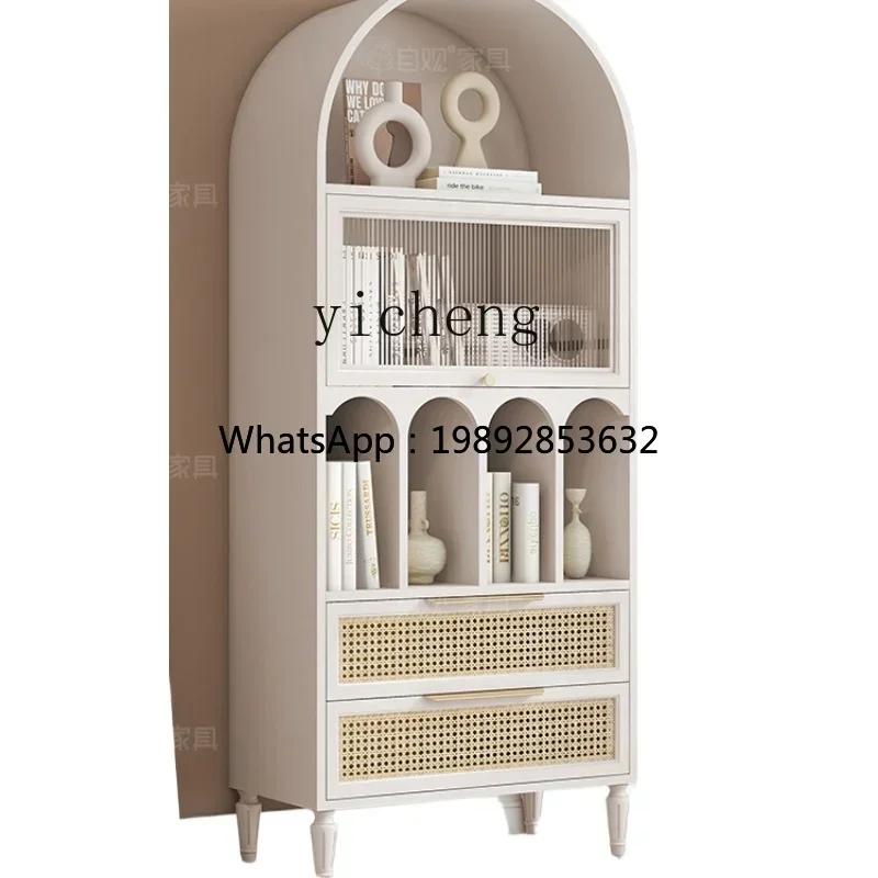 b9.21-Floor Wine Cabinet Storage Cabinet Integrated Hallway Sideboard Cabinet Multi-Functional Storage Rack Rattan Furniture