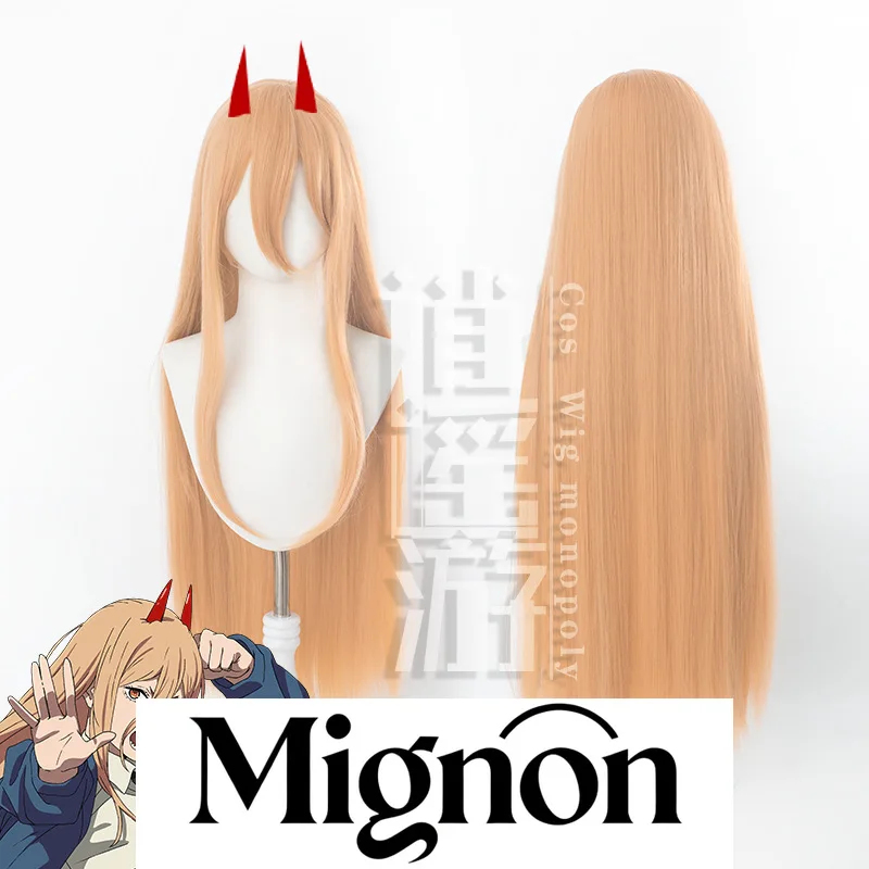 Chainsaw Man Power Cosplay Perücke Milch Orange Langes Haar Halloween Geschenk