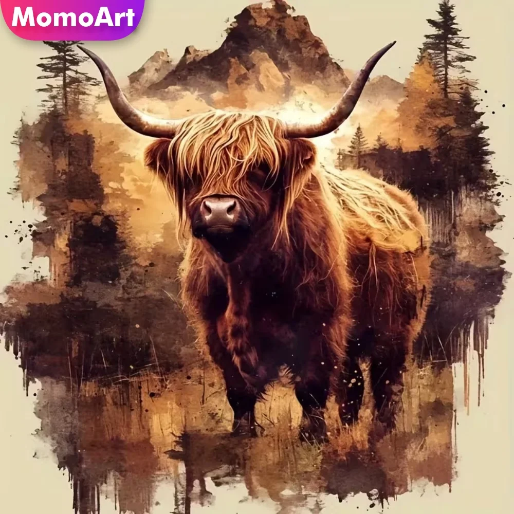 Momoart DIY Diamond Embroidery Cattle Animal Pattern for Adu