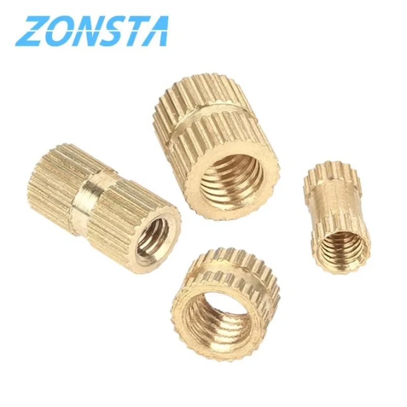 20/50/100pcs Brass Insert Nut Injection Molding Brass Round Knurled Thread Inserts Nuts M2 M2.5 M3 M4 M5 M6 M8