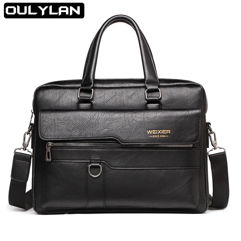 

Men's Bag Genuine Leather Men Briefcase for Laptop 14 Messenger Men's Leather Bag Business Portfolio for Document A4