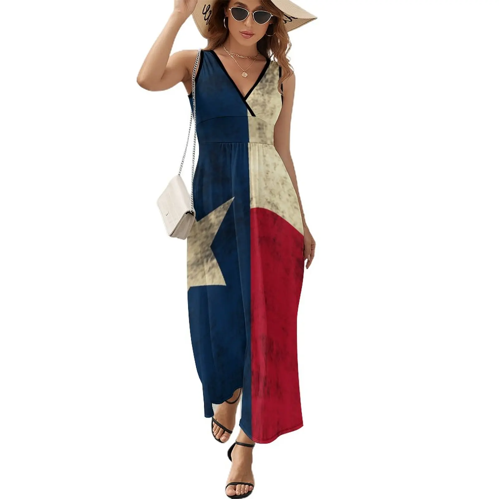 

Vintage Grunge Flag of Texas Sleeveless Dress Dresses for wedding party elegant women's dresses sale