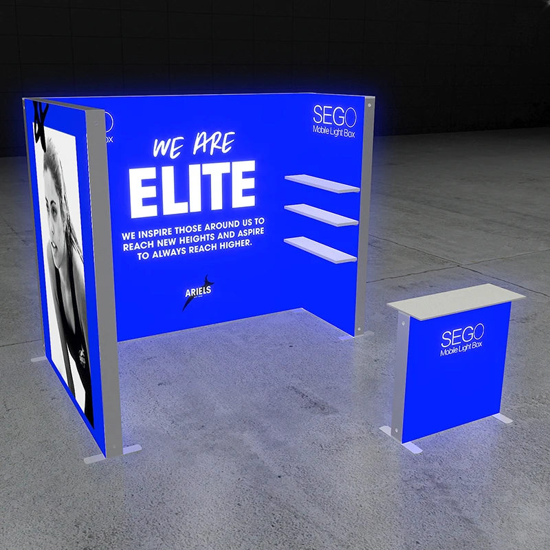Beliebter kleiner Messe-Ausstellungsstand, über Aluminiumrahmen, schnell eingebaute Leuchtkästen, 10 x 10 Fuß Ausstellungsstand