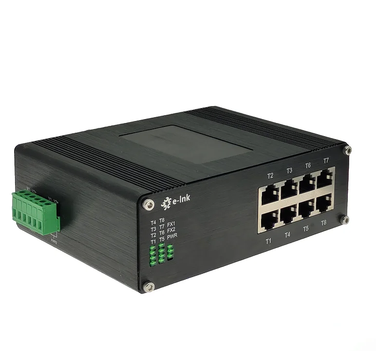 Industrial 8 Port Gigabit Unmanaged Ethernet Switch Hardened VLAN Support 16 Gbps Capacity Factory Automation Smart