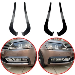 For VW Passat B7 Sedan Variant 2011 To 2015 ABS Glossy Black Fog Front Light Lamp Frames Cover Body Kit Trim Racing Sticker