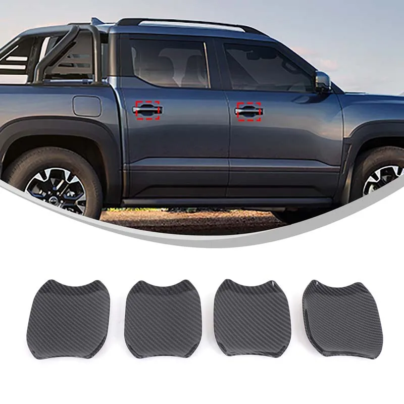 

4 шт. автомобильная внешняя дверная ручка чаша крышка защитная наклейка для BYD Shark 2024 2025 2026 ABS углеродное волокно автоаксессуары ﻿