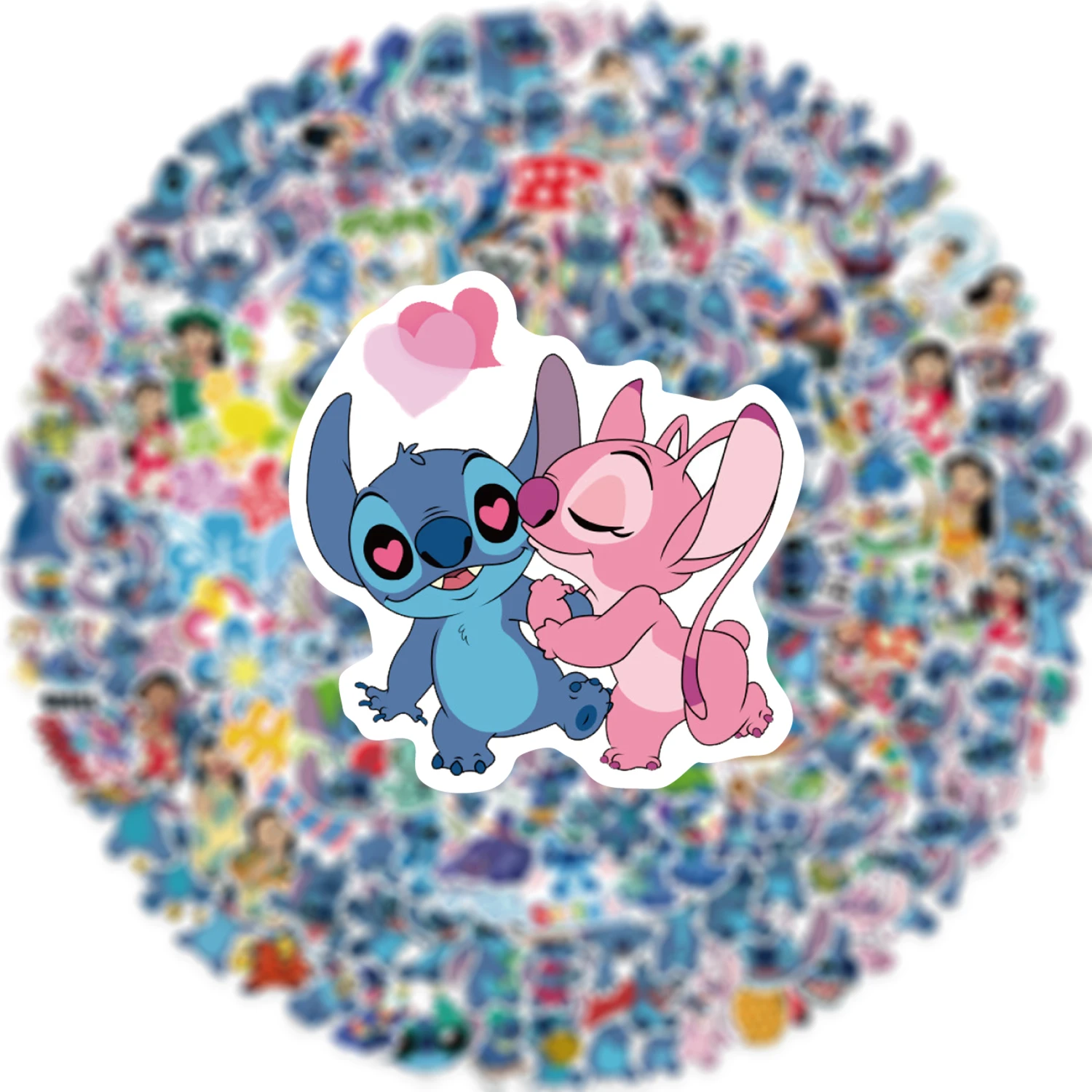 50/100/200Pcs Cute Cartoon Lilo Stitch naklejki Graffiti do notatnika Laptop telefon deskorolka naklejki zabawka prezent