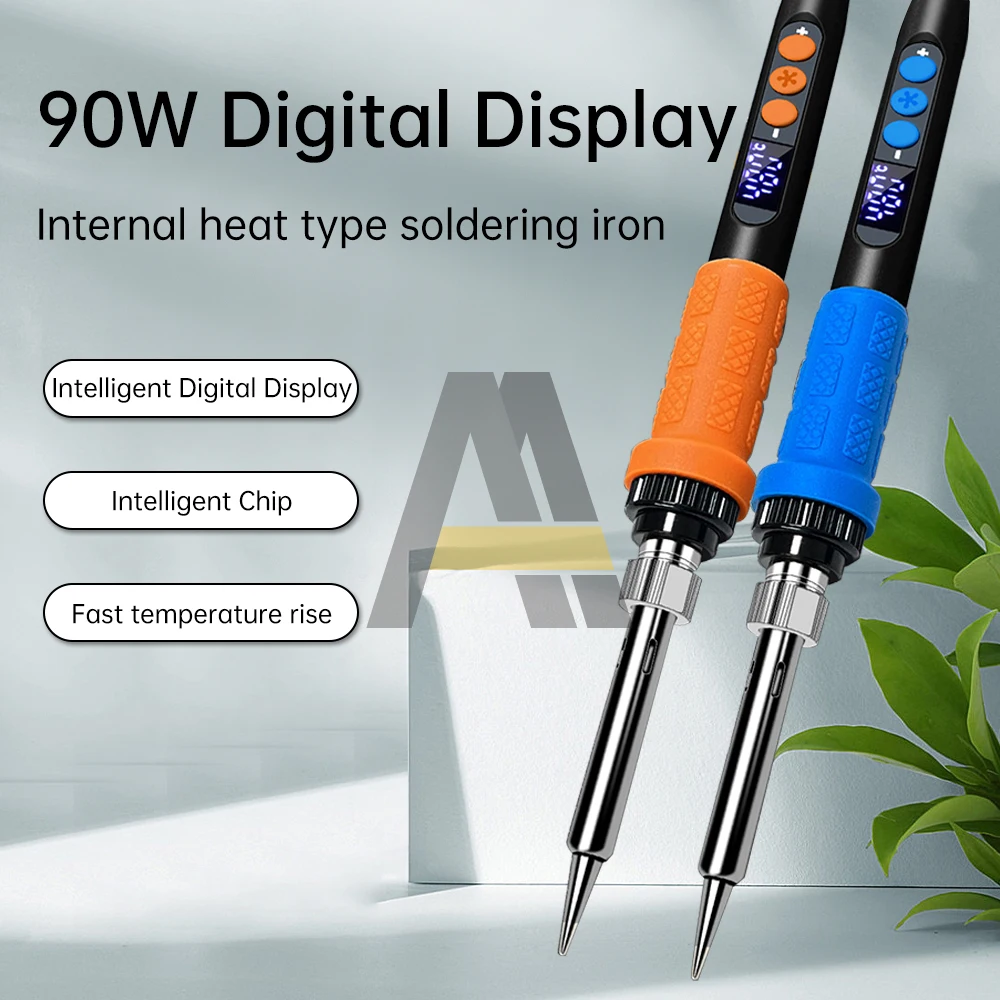 90W temperatura ajustable soldadura eléctrica herramienta de hierro conjunto LED pantalla digital calentador de cerámica soldadura conjunto