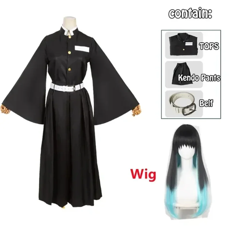 Anime Demon Slayer Cosplay Kimetsu No Yaiba Tokitou Muichirou Cosplay Costume Kisatsutai Uniform Wig Halloween Party Clothes